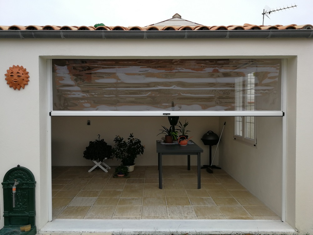 Bâche en PVC avec Fermeture À Glissière， Bache Terrasse Exterieur avec  Fermeture Éclair, Bache pour Pergola Rideau D Exterieur Impermeable， pour